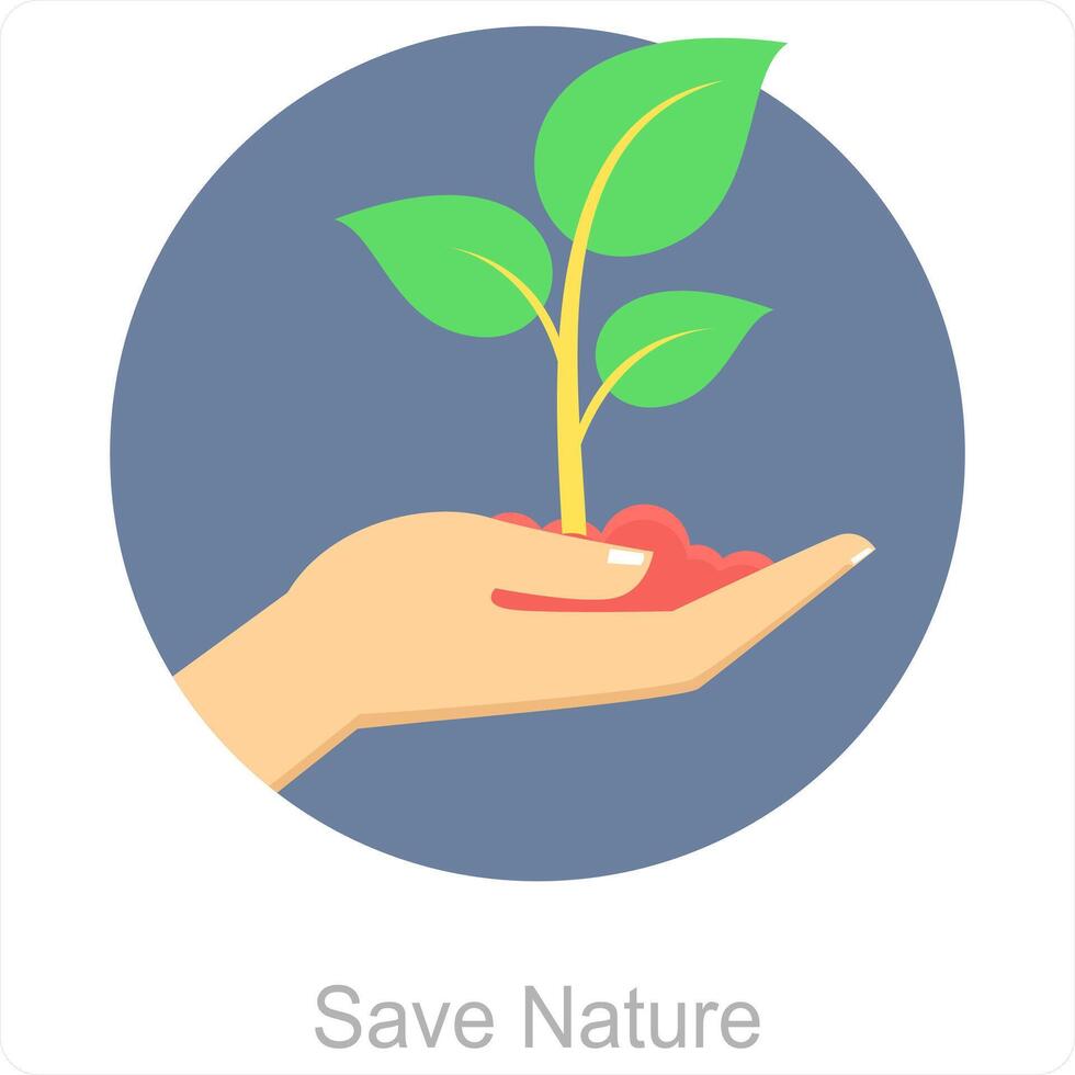 Salva natura e Salva icona concetto vettore
