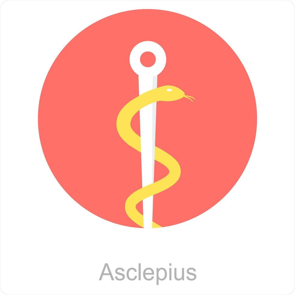 asclepio e simbolo icona concetto vettore