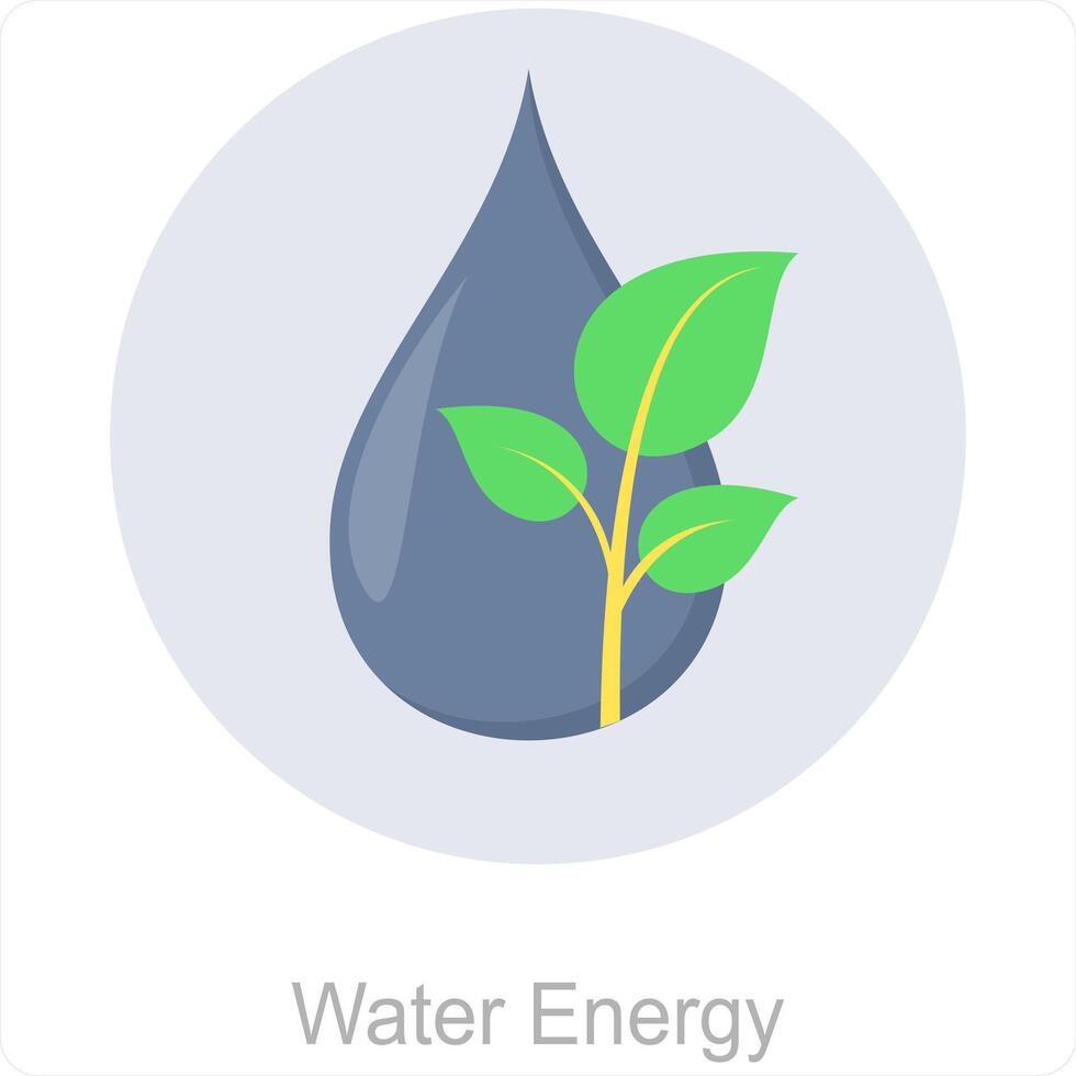 acqua energia e acqua icona concetto vettore
