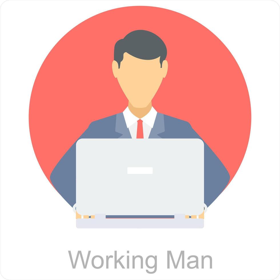 Lavorando uomo e uomo icona concetto vettore