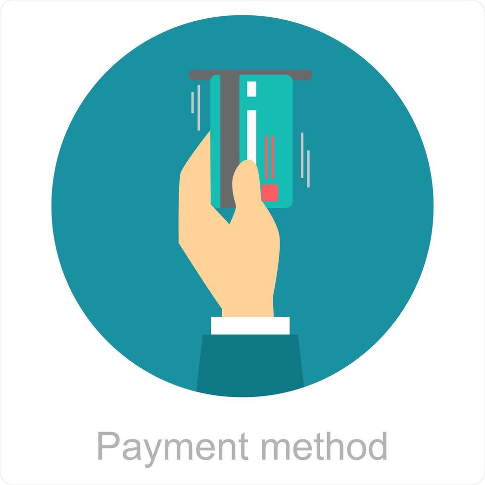 pagamento metodo e i soldi icona concetto vettore