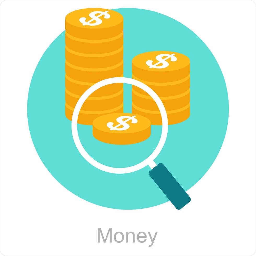 i soldi e ricerca i soldi icona concetto vettore