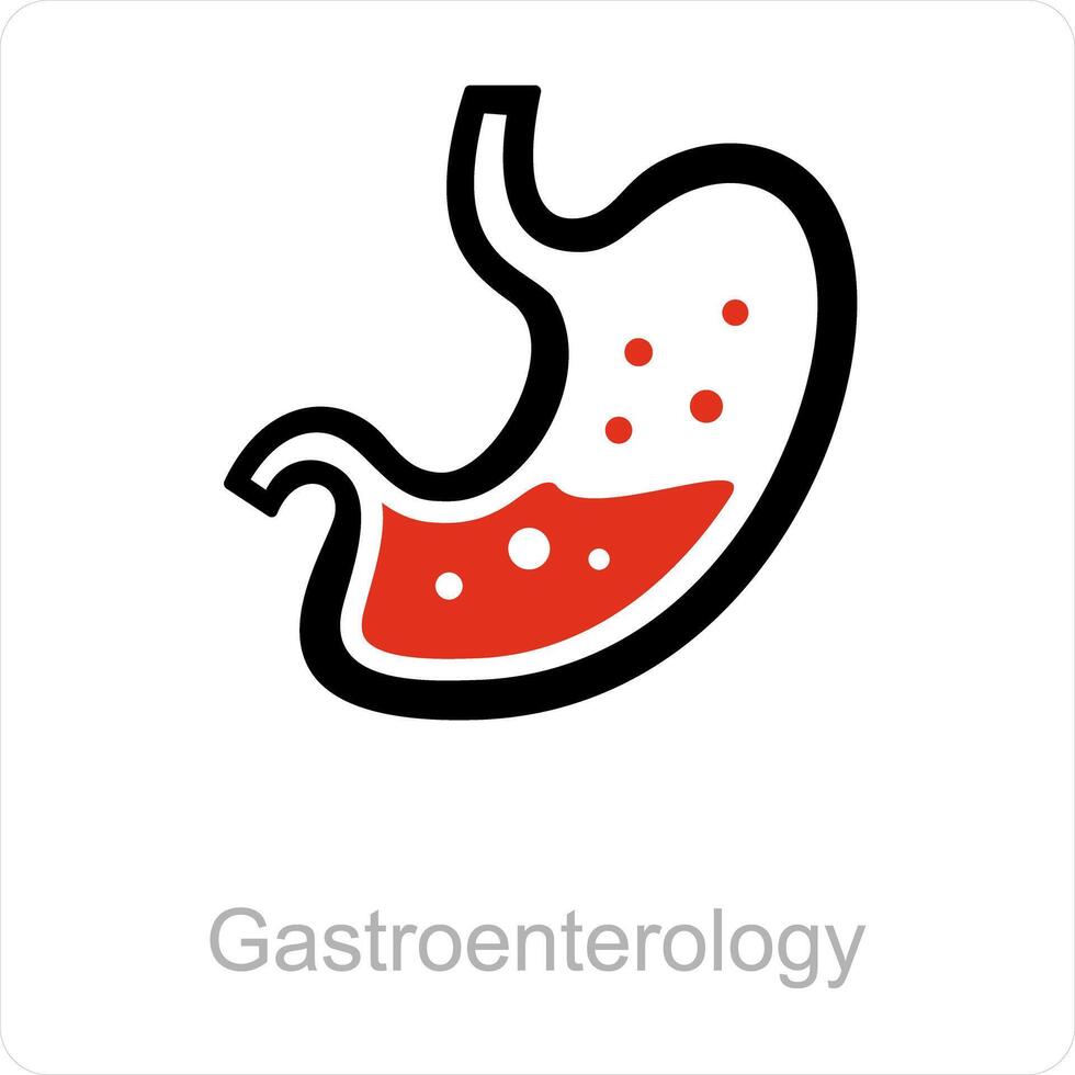 gastroenterologia e fegato icona concetto vettore