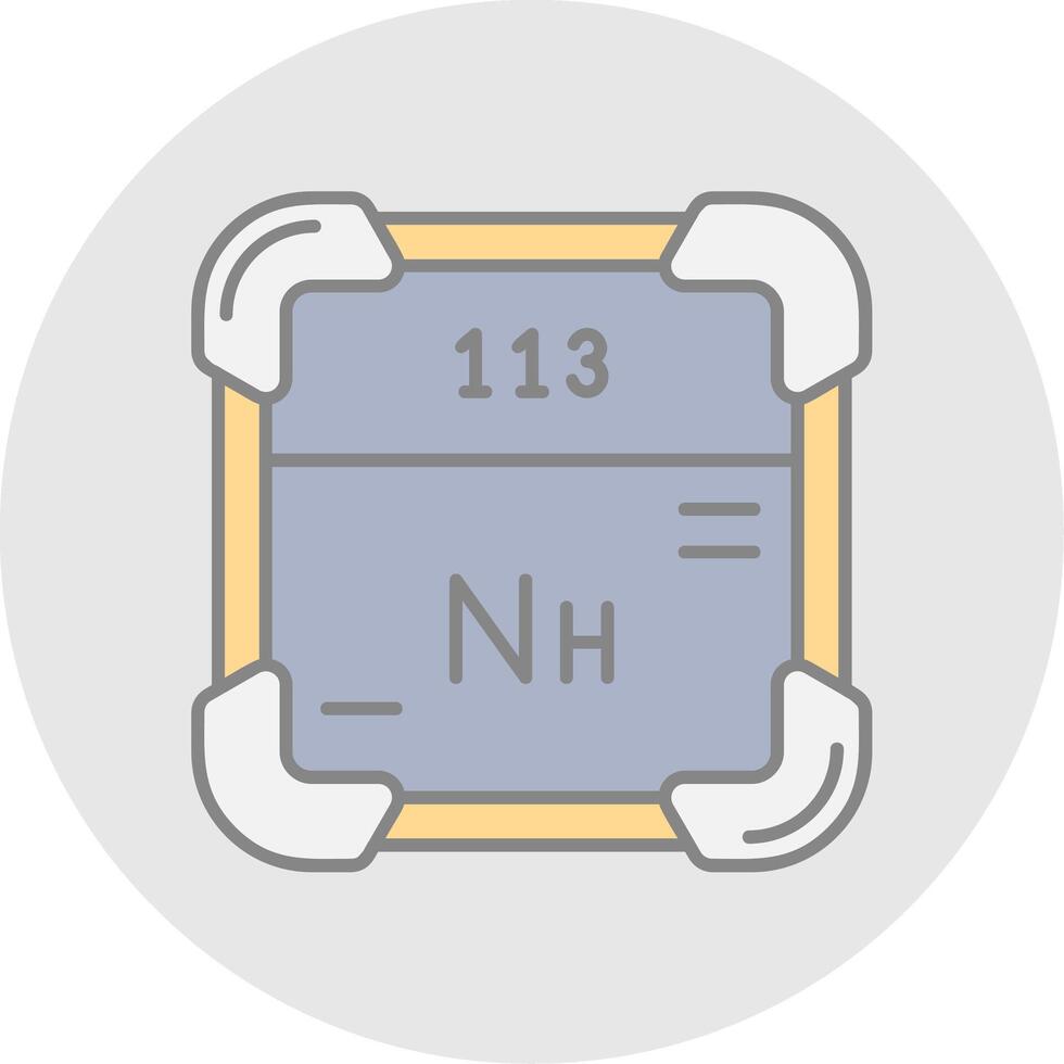nihonium linea pieno leggero cerchio icona vettore