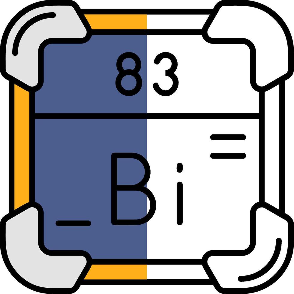 bismuto pieno metà tagliare icona vettore
