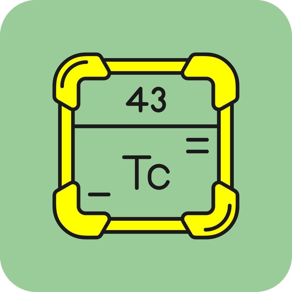 tecnezio pieno giallo icona vettore