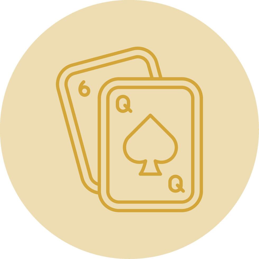 poker linea giallo cerchio icona vettore