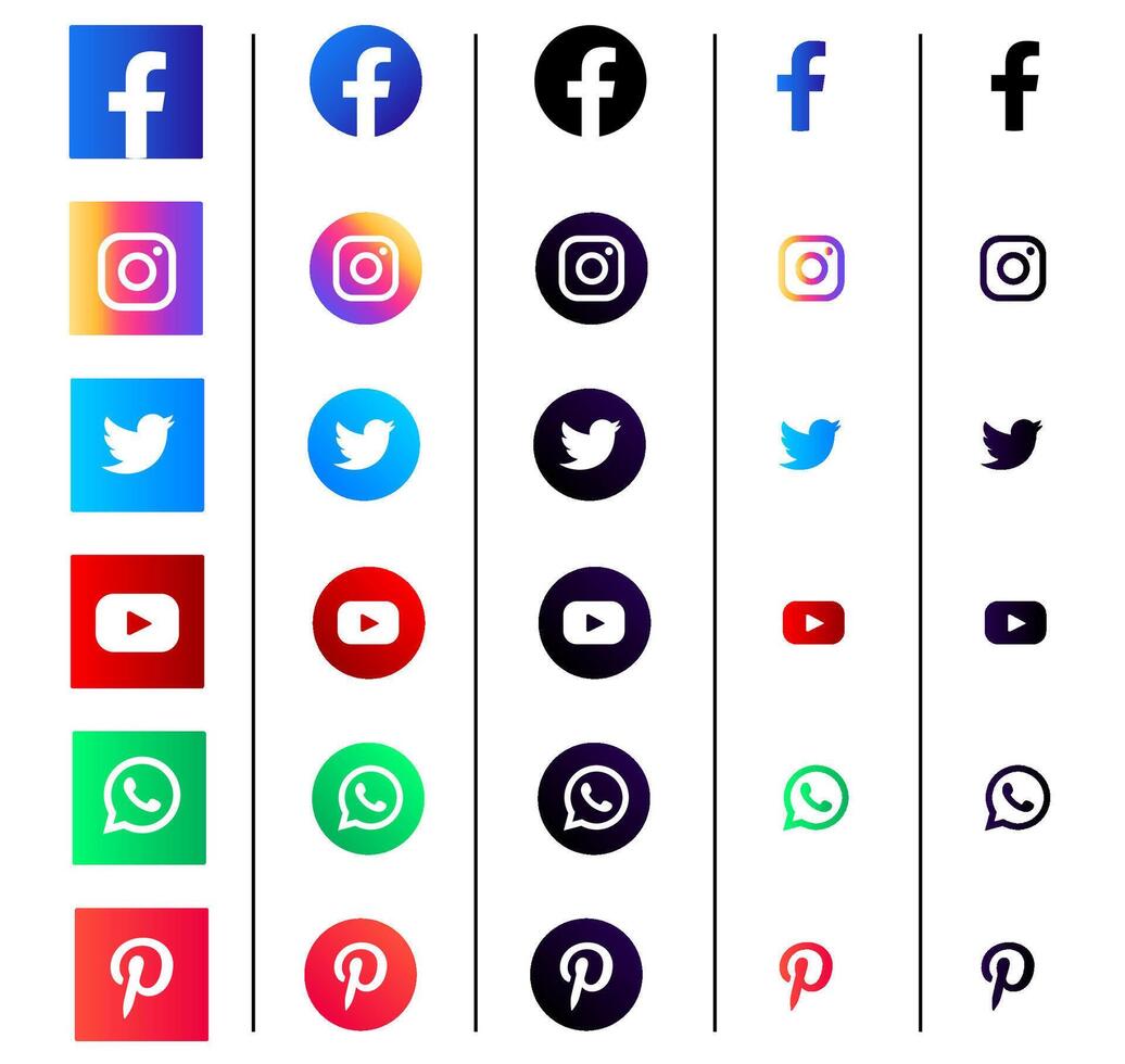 sociale media icona design impostato vettore