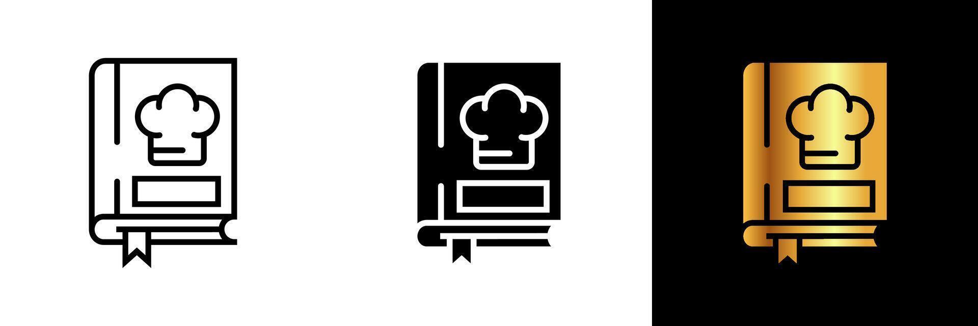 un' culinario Tesoro raccolta icona che rappresentano un' ricetta prenotare, incarnando culinario ispirazione, cucinando guida, e un' collezione di delizioso ricette per elevare il tuo gastronomico avventure. vettore