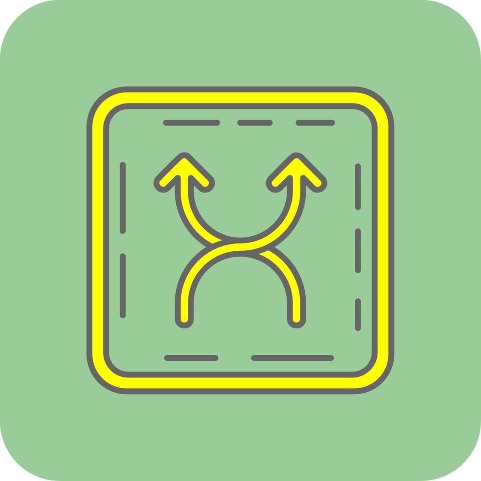 rimescolare pieno giallo icona vettore