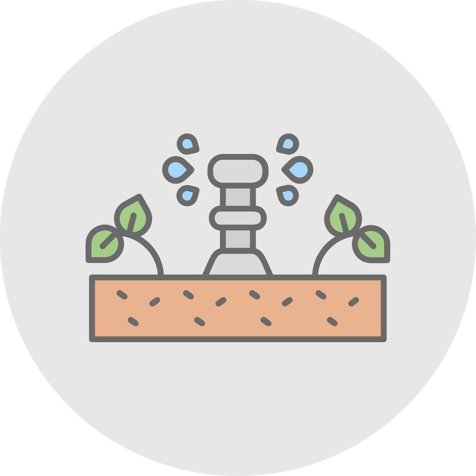 irrigazione linea pieno leggero cerchio icona vettore