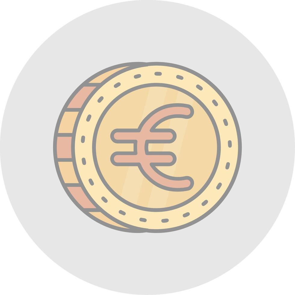 Euro linea pieno leggero cerchio icona vettore