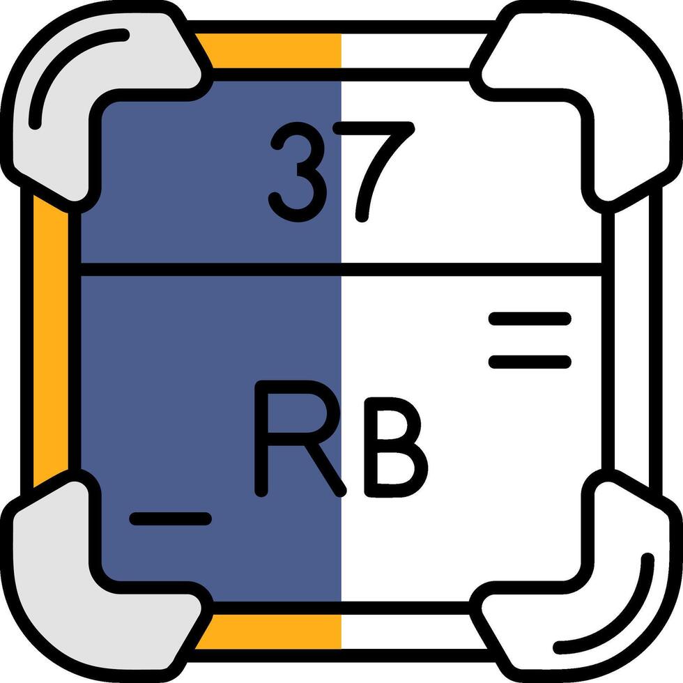 rubidio pieno metà tagliare icona vettore