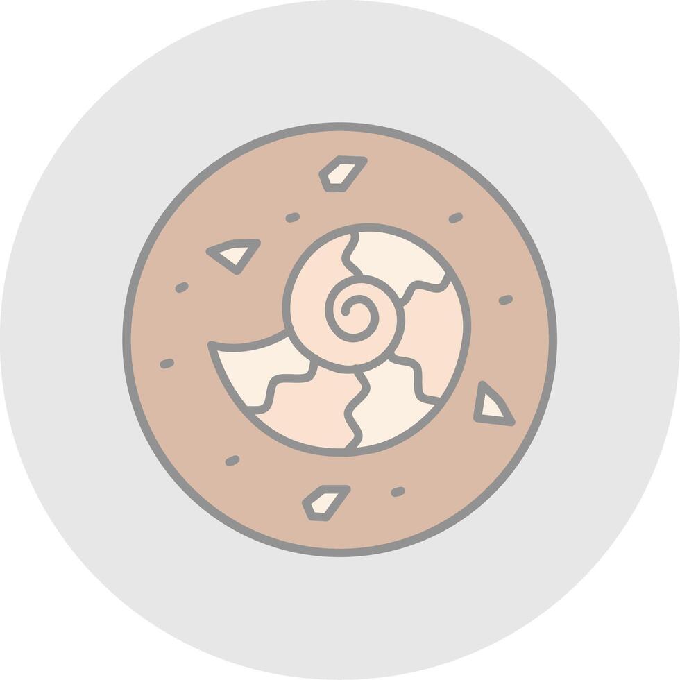 fossile linea pieno leggero cerchio icona vettore
