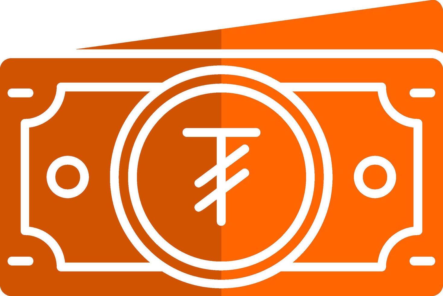 tugrik glifo arancia cerchio icona vettore