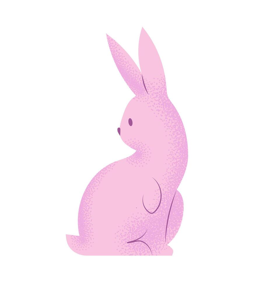 Pasqua coniglietto personaggio isolato su bianca sfondo. vettore illustrazione nel moderno stile con granuloso struttura.