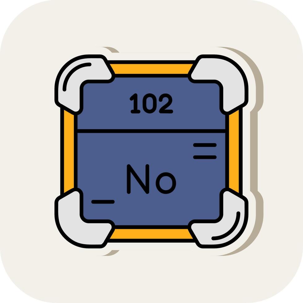 nobelium linea pieno bianca ombra icona vettore