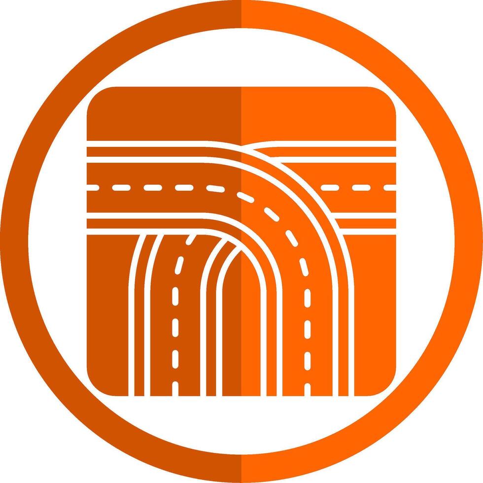 attraversamento glifo arancia cerchio icona vettore