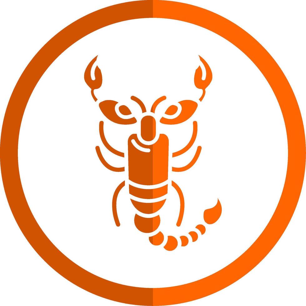 scorpione glifo arancia cerchio icona vettore