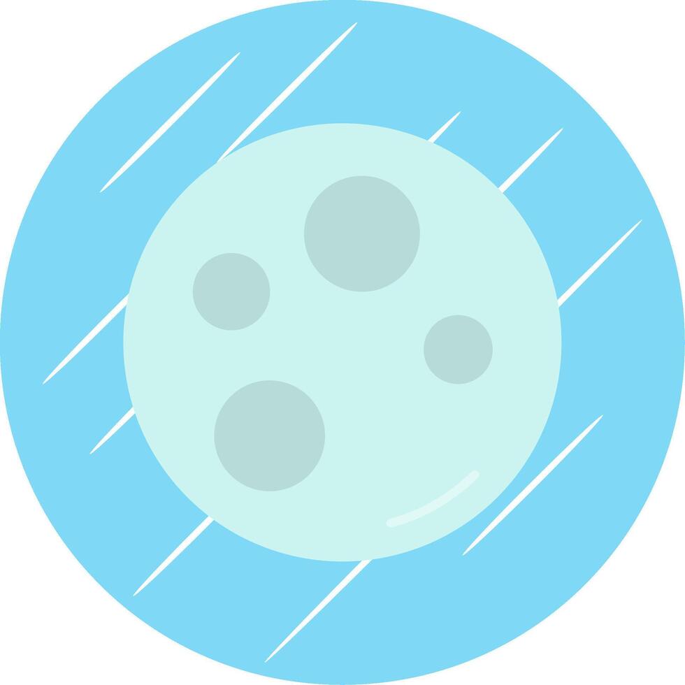 Luna piatto blu cerchio icona vettore