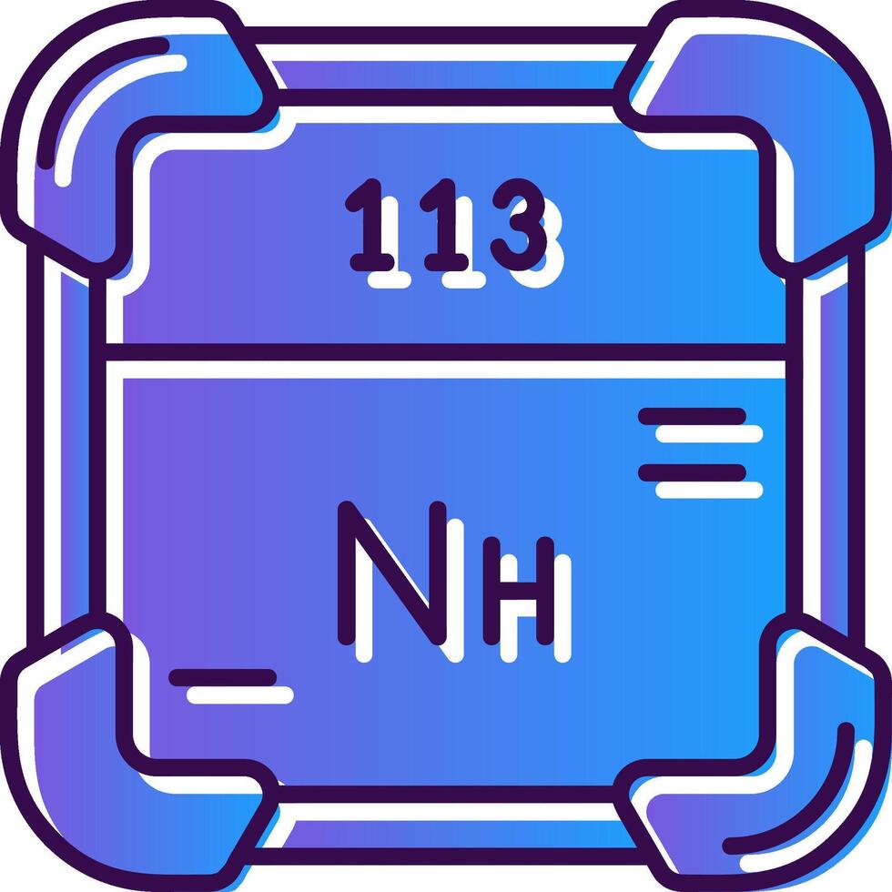 nihonium pendenza pieno icona vettore