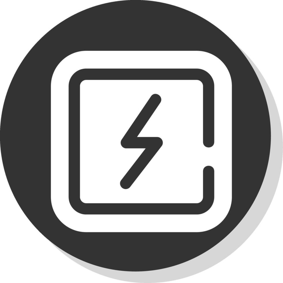 elettricità glifo grigio cerchio icona vettore