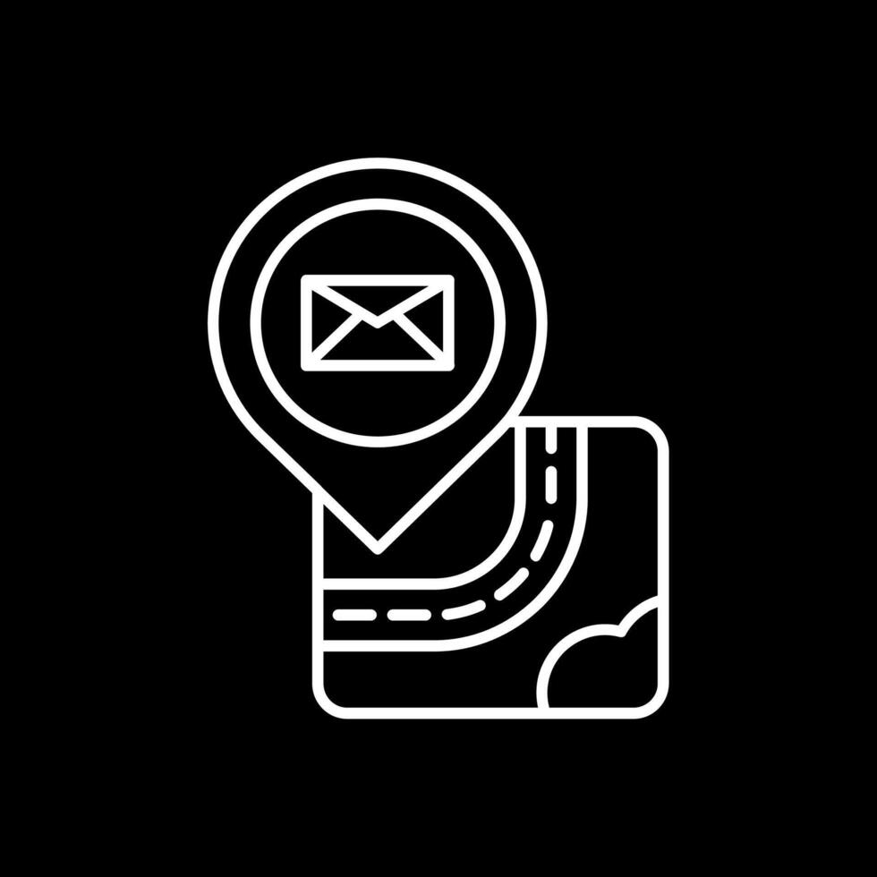 icona linea e-mail invertita vettore