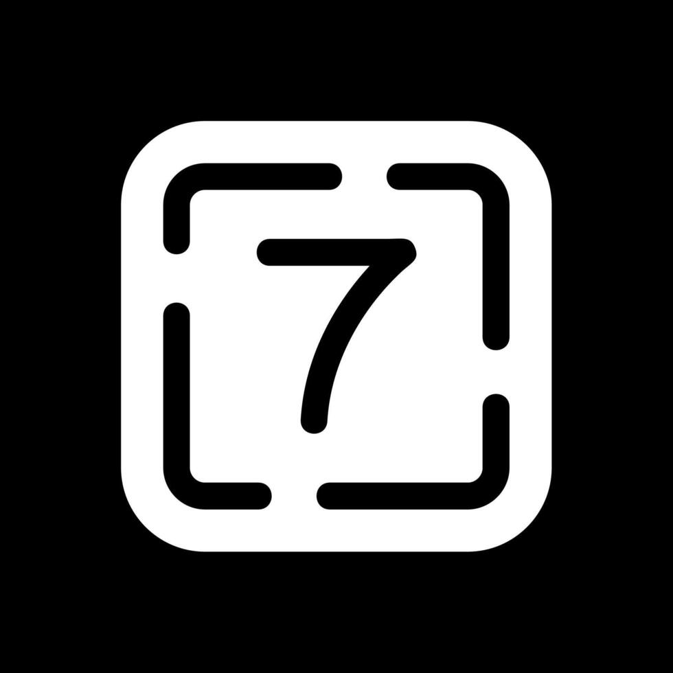 Sette glifo rovesciato icona vettore