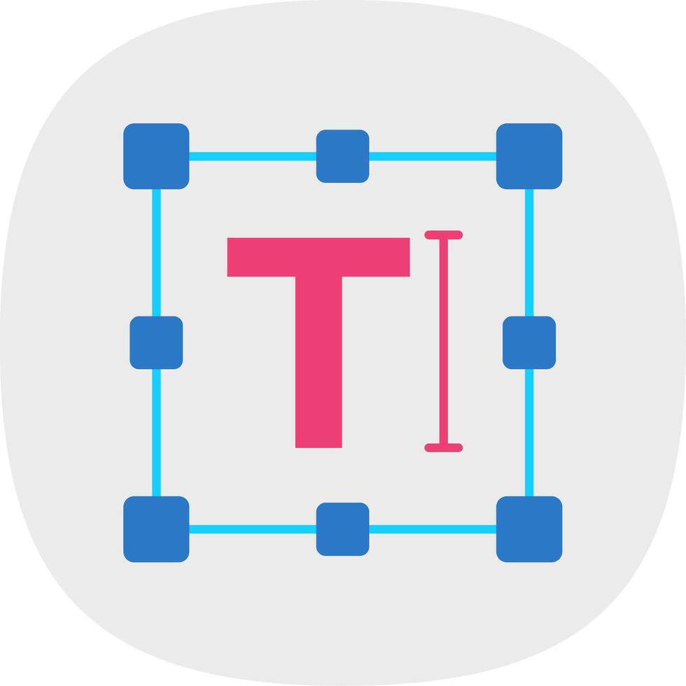 testo piatto curva icona vettore