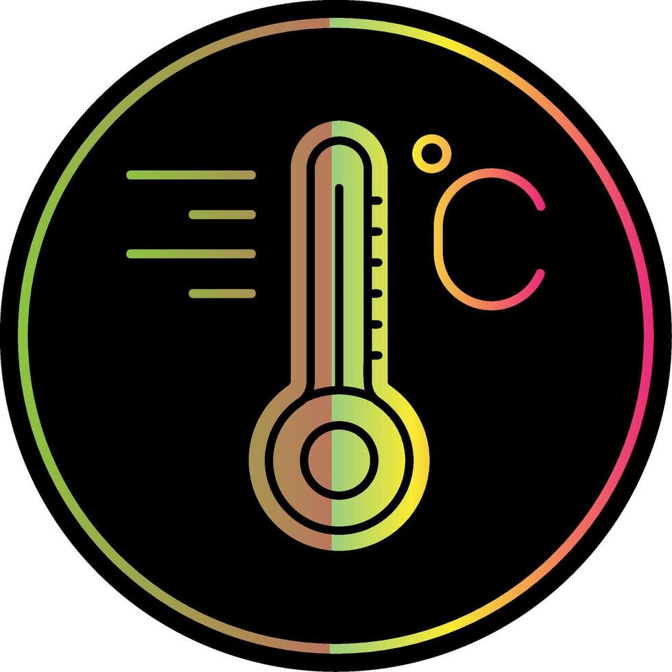 temperatura glifo dovuto colore icona vettore