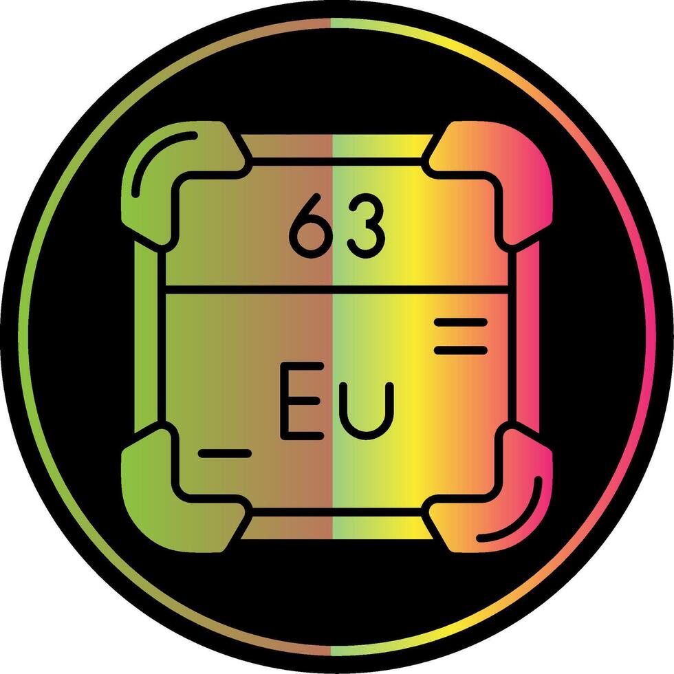 europio glifo dovuto colore icona vettore