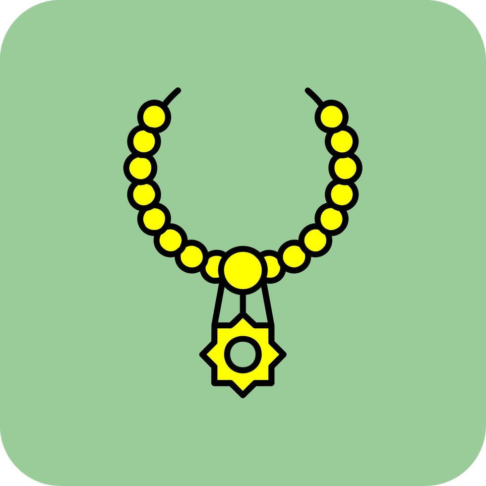 collana pieno giallo icona vettore