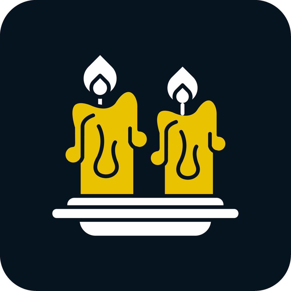 glifo delle candele icona a due colori vettore