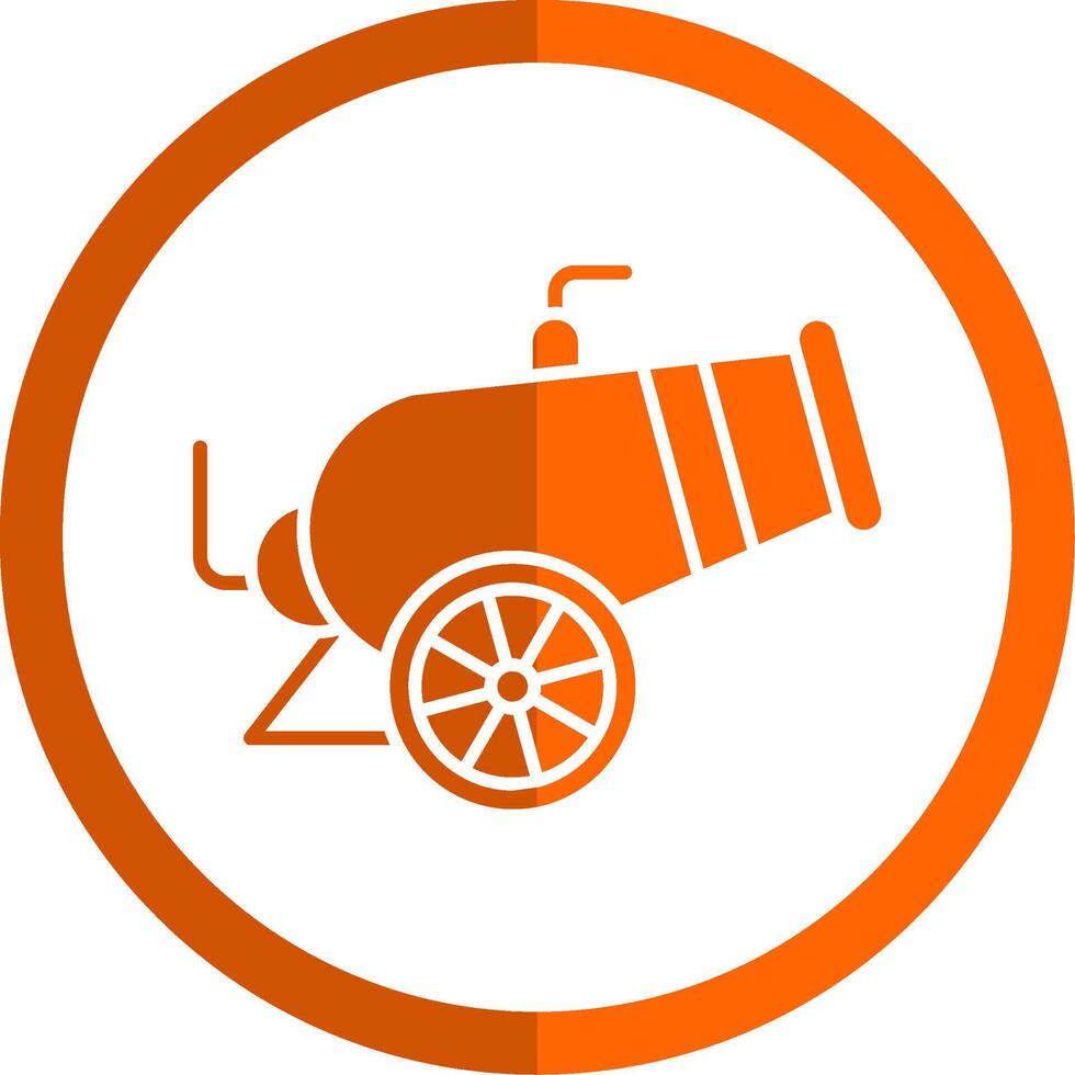 canone glifo arancia cerchio icona vettore