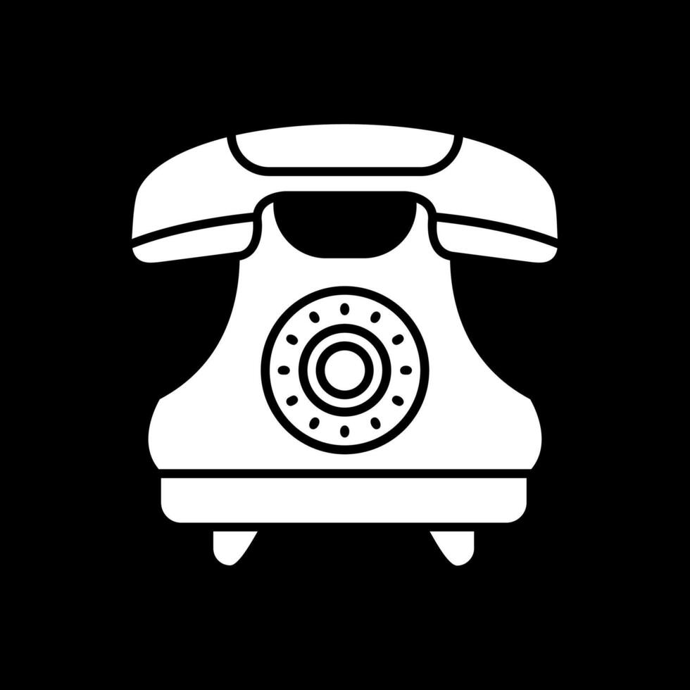 icona del glifo del telefono invertito vettore