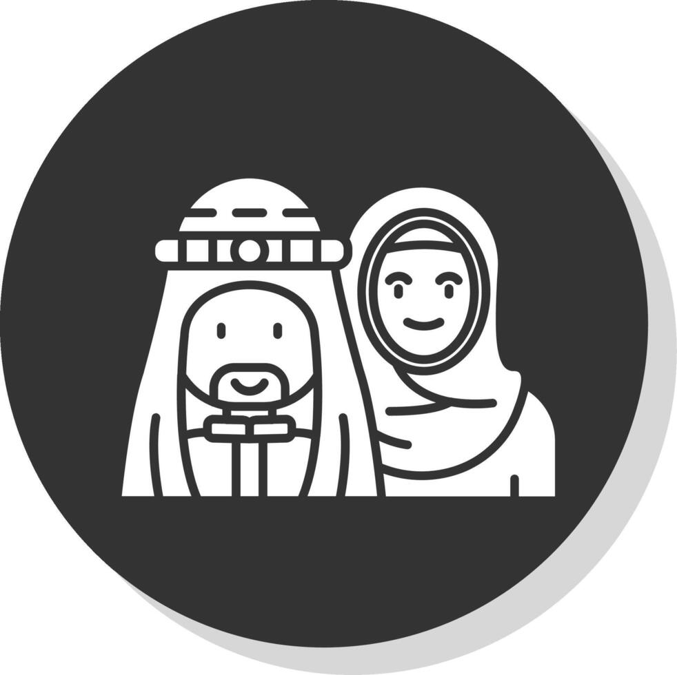 musulmano glifo grigio cerchio icona vettore