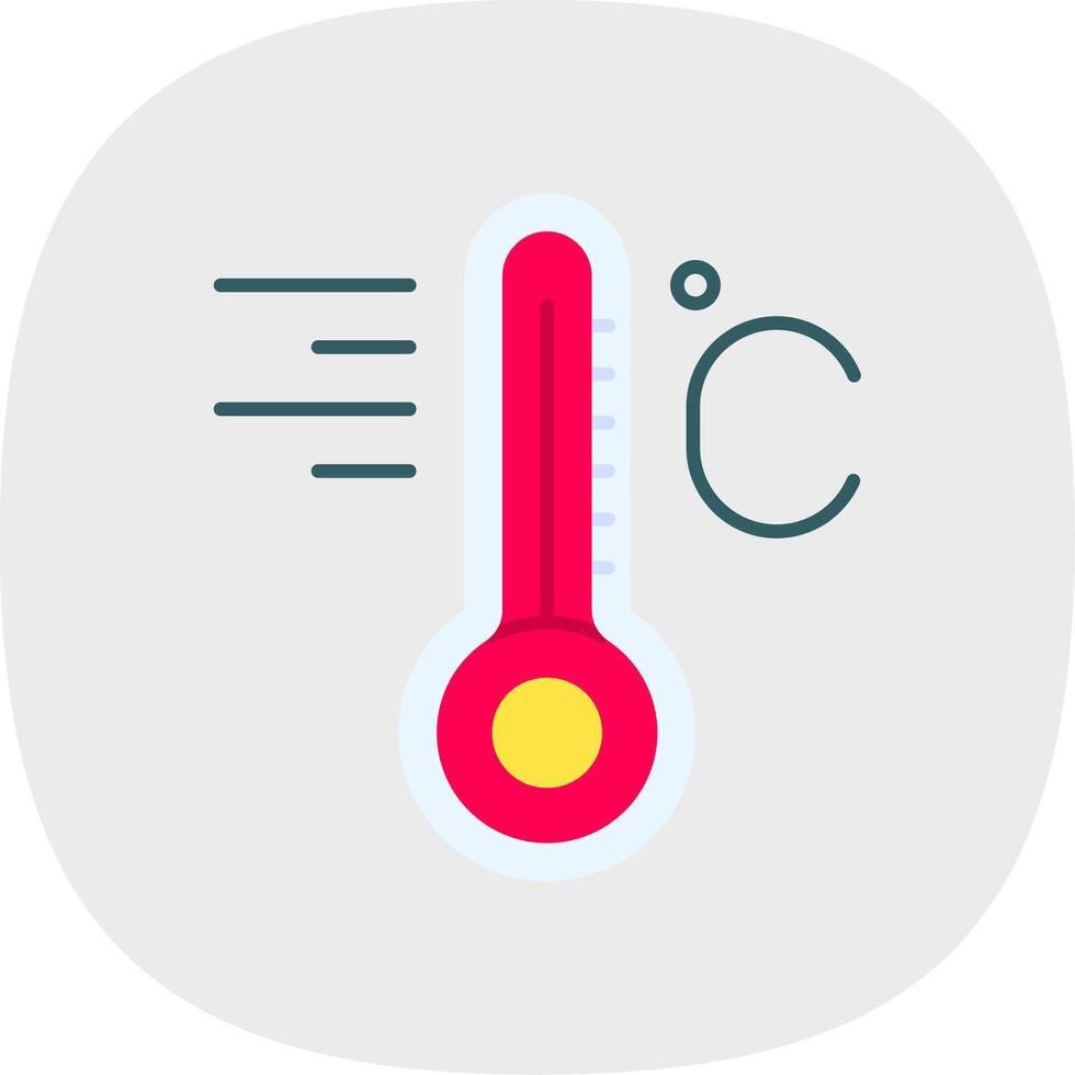 temperatura piatto curva icona vettore