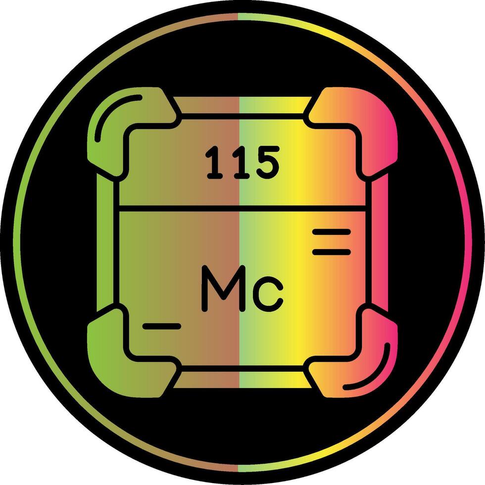 moscovium glifo dovuto colore icona vettore