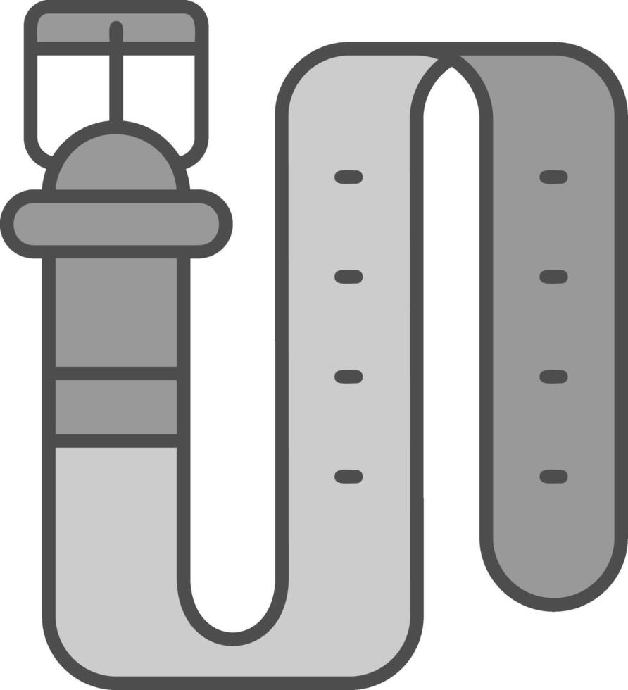 cintura linea pieno in scala di grigi icona vettore