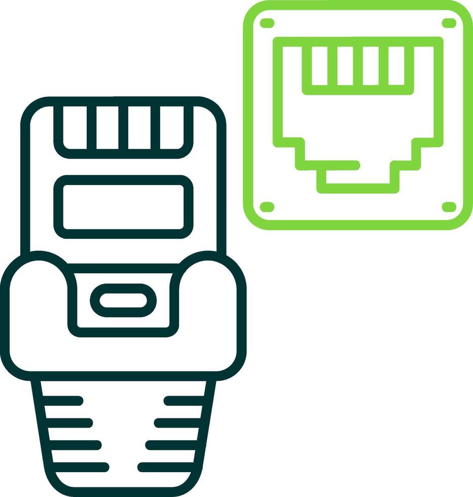 ethernet linea cerchio icona vettore