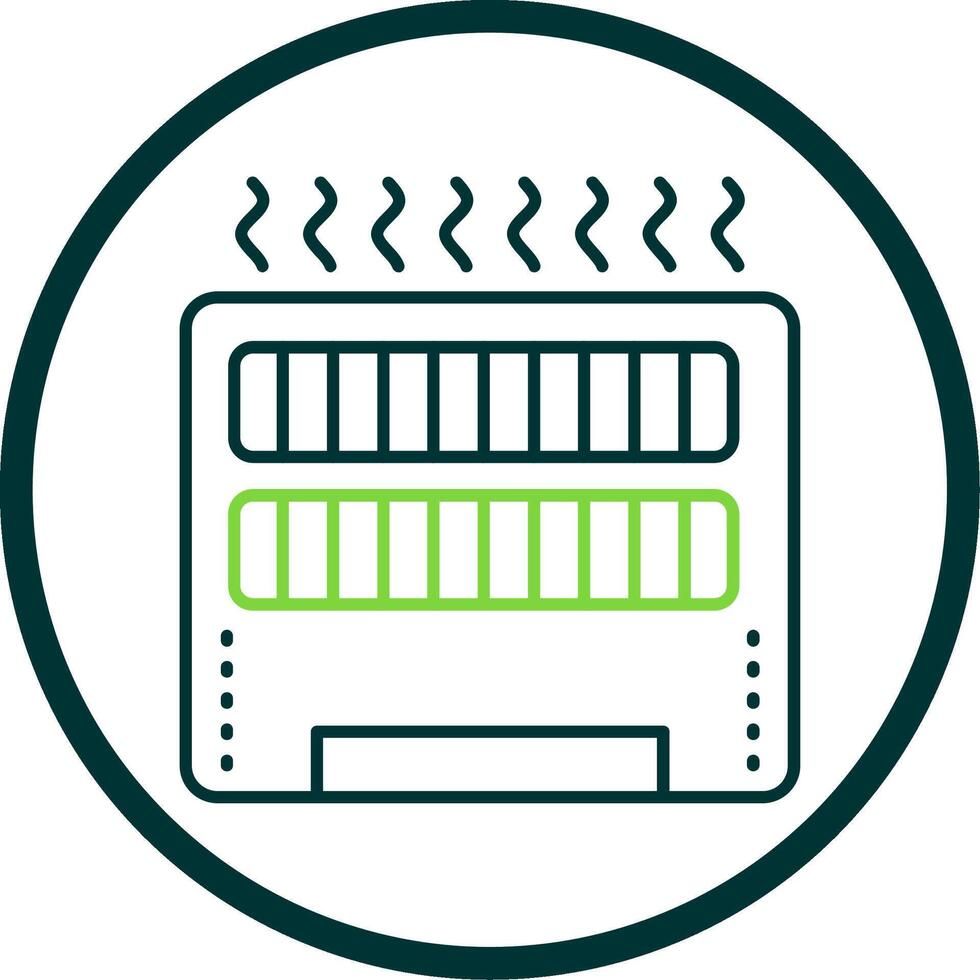 riscaldatore linea cerchio icona vettore
