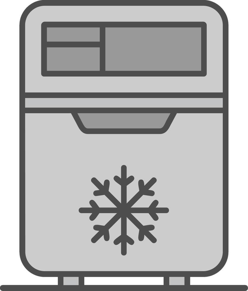 frigorifero linea pieno in scala di grigi icona vettore