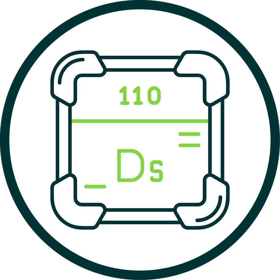 darmstadtium linea cerchio icona vettore