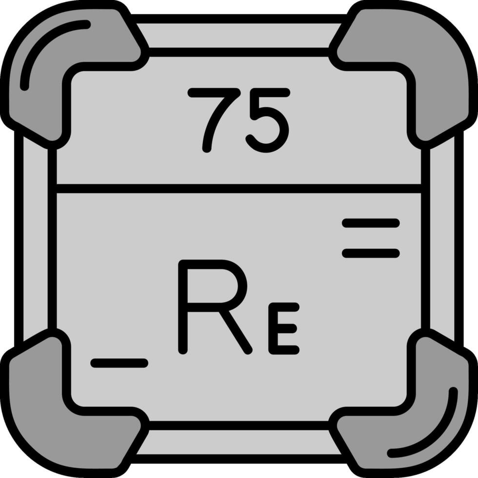 renio linea pieno in scala di grigi icona vettore