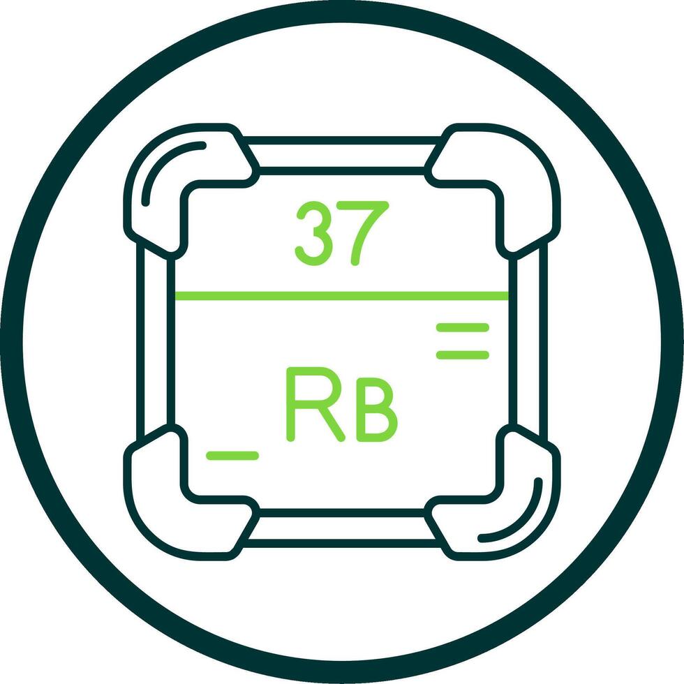 rubidio linea cerchio icona vettore