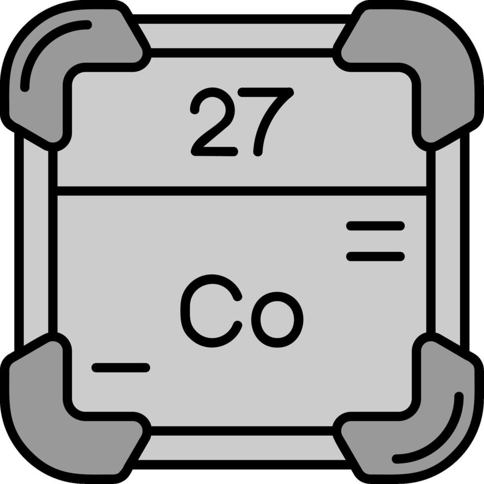 cobalto linea pieno in scala di grigi icona vettore