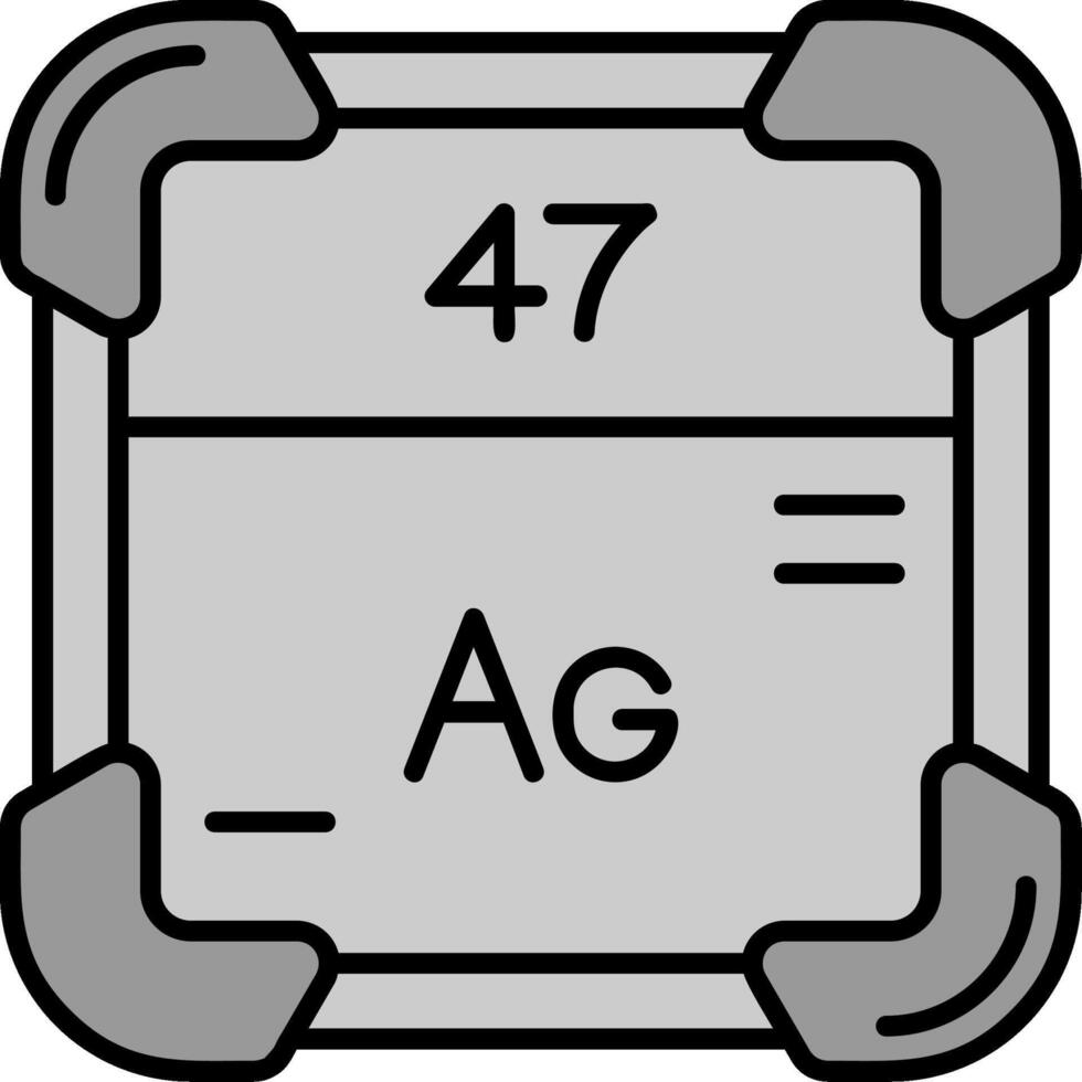 argento linea pieno in scala di grigi icona vettore