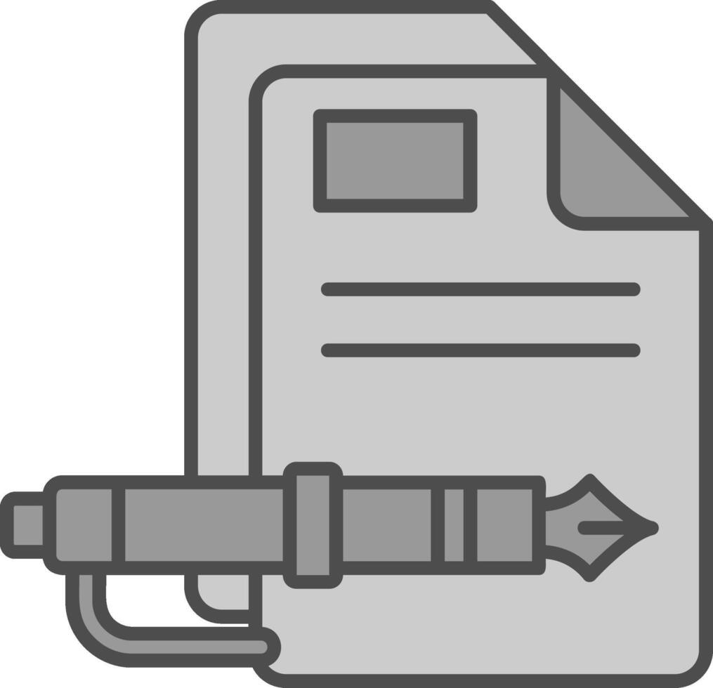 documento linea pieno in scala di grigi icona vettore