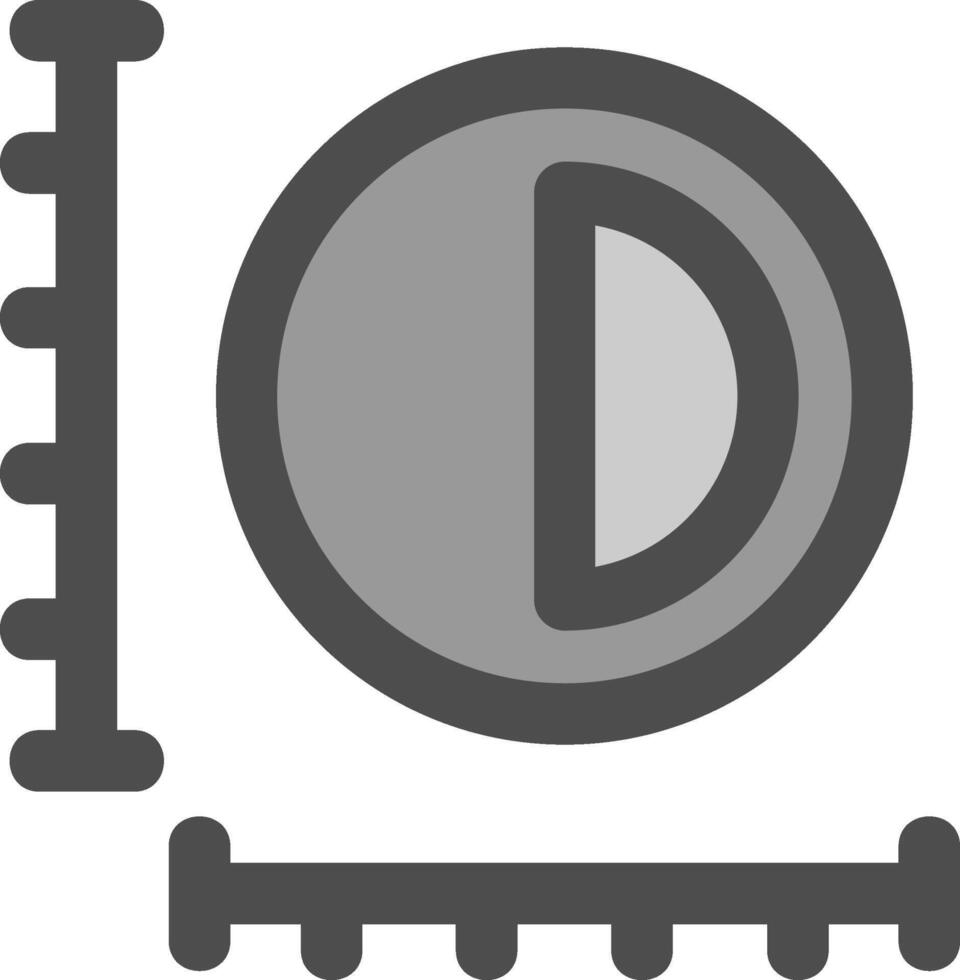 dimensionamento linea pieno in scala di grigi icona vettore