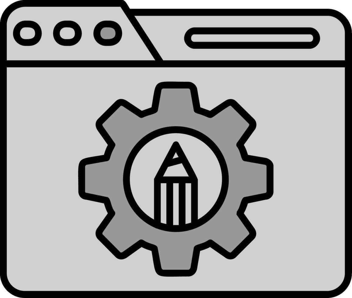 impostazioni linea pieno in scala di grigi icona vettore
